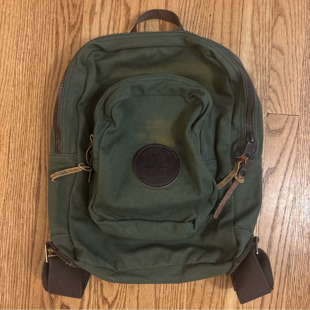 Duluth Pack Olive Green Travel Backpack Canvas Laptop Bag Daypack *Read Logo